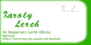 karoly lerch business card